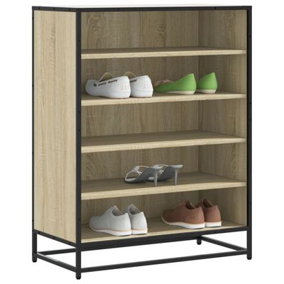 vidaXL Skrinka na topánky, sonoma 75x38x97,5cm, kompozitné drevo a kov
