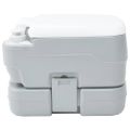 vidaXL Kempingové WC Šedý a biely 41,5 x 36,5 x 30 cm Polyetylén