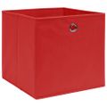 vidaXL Úložné boxy 4 ks, netkaná textília 28x28x28 cm, červené