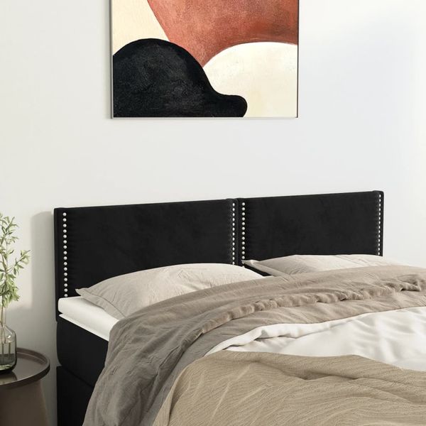 vidaXL Čelá postelí čierne 144x5x78/88 cm zamatové
