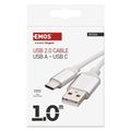 Kábel USB-C 2.0 - USB-A 2.0 biely 1,00 m EMOS SM7025W