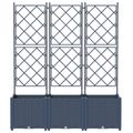 vidaXL Záhradný kvetináč 3 ks Sivá 120 x 40 x 143 cm PP