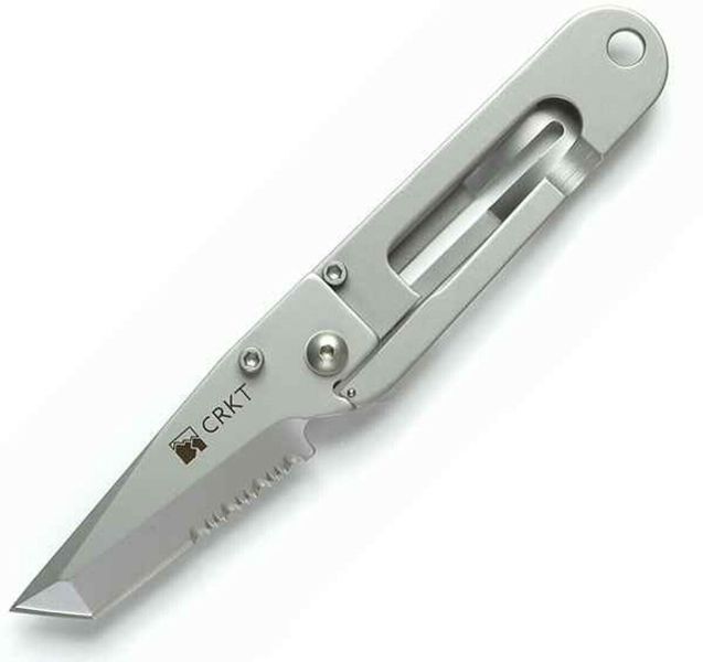 CRKT CR-5510 K.I.S.S. vreckový nôž 5,7 cm, čiastočné zúbkovanie, Bead Blasted, celooceľový