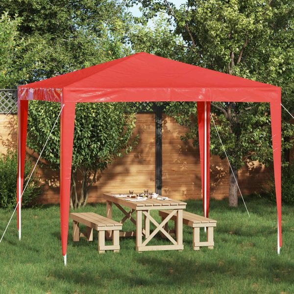 vidaXL Párty stan 250 x 250 x 240 cm Červená PE a oceľ