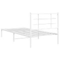 vidaXL Kovový rám postele s čelom biely 90x200 cm