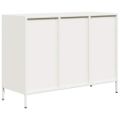 vidaXL Komoda biela 101,5x39x73,5 cm oceľ valcovaná za studena