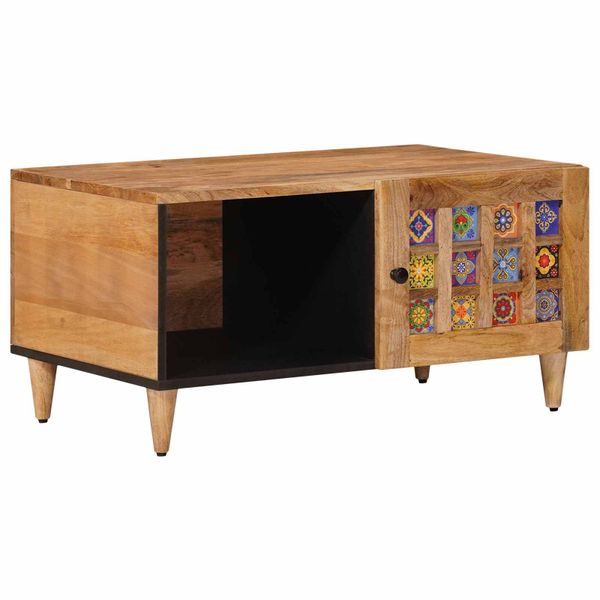 vidaXL Konferenčný stolík Prírodná 80 x 50 x 40 cm Masívne mango drevo