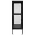 vidaXL Komoda čierna 75x35x105 cm oceľ a sklo