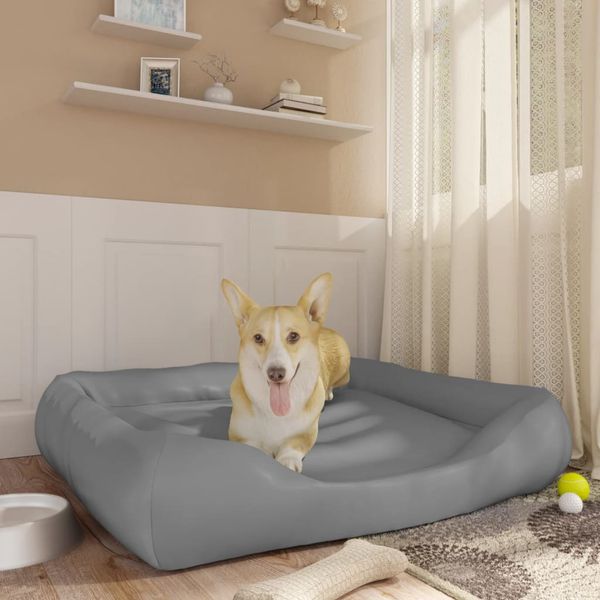vidaXL Pelech pre psa bledosivý 120x100x27 cm umelá koža