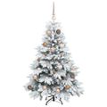 vidaXL Umelý vianočný stromček s 150 LED-i Biela 120 cm PE a PVC