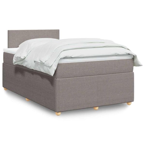vidaXL Boxspring posteľ s matracom sivohnedá 120x190 cm látka