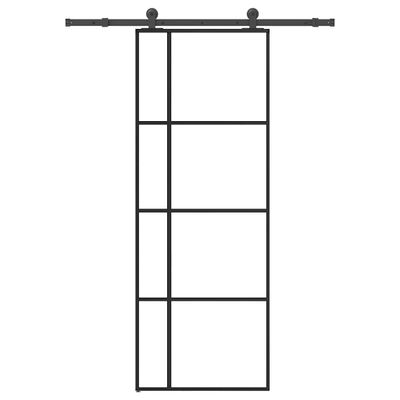 vidaXL Posuvné dvere s kovaním 76x205 cm ESG sklo a hliník