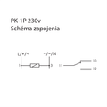 Relé elektromagnetické F&F PK-1P/230, 1× NO/NC, 230V, 16A, na DIN lištu