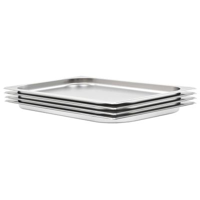 vidaXL Gastronádoby 4 ks, GN 1/1, 20 mm, nehrdzavejúca oceľ