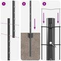 vidaXL Euro oplotenie s pilierom 10 x 1 m PVC potiahnutá oceľ Sivá