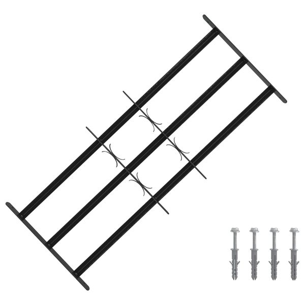 vidaXL Zabezpečovacia mriežka na okná s 3 priečkami 3 pcs 63-114 cm