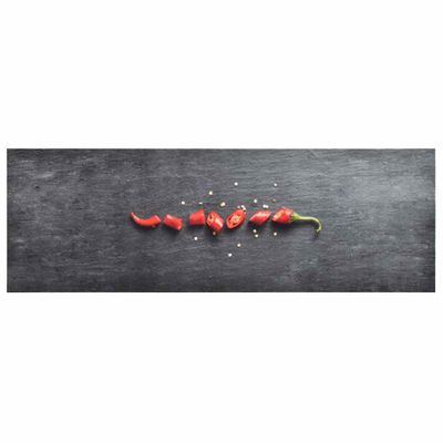 vidaXL Kuchynský koberec prateľný paprikový dizajn 45x150 cm