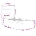 vidaXL Posteľný rám medový drevený masív 75x190cm malé jednolôžko