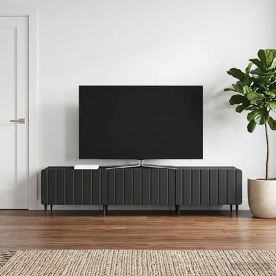 vidaXL TV skrinka Čierna 147 x 34,5 x 32 cm Kompozitné drevo