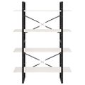 vidaXL Knižnica so 4 policami biela 100x30x140 cm masívna borovica