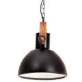 vidaXL Industriálna závesná lampa 25 W, čierna, okrúhla 30 cm E27