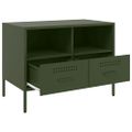 vidaXL TV skrinky 2 ks olivovo-zelené 68x39x50,5 cm oceľ