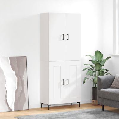 vidaXL Vysoká skrinka biela 69,5x34x180 cm spracované drevo