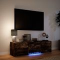 vidaXL TV skriňa s LED 140 x 34 x 40 cm Údený Dub Konštruované drevo