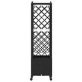 vidaXL Vyvýšený záhon s mriežkou a strechou Čierna 122 x 40 x 144 cm