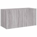 vidaXL TV nástenná skrinka s LED svetlami sivá sonoma 80x35x41 cm