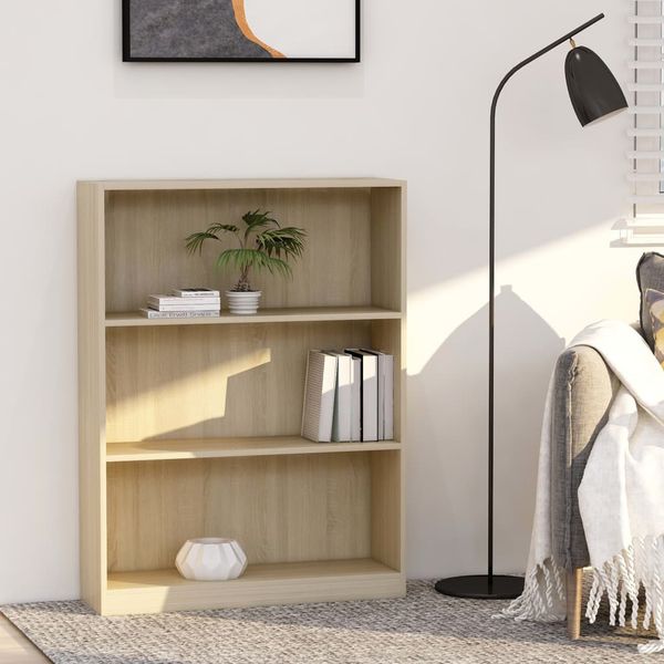 vidaXL Knižnica farba dubu sonoma 80x24x108 cm drevotrieska