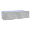 vidaXL TV nástenné skrinky s LED svetlami 2 ks betón. sivé 60x35x31 cm