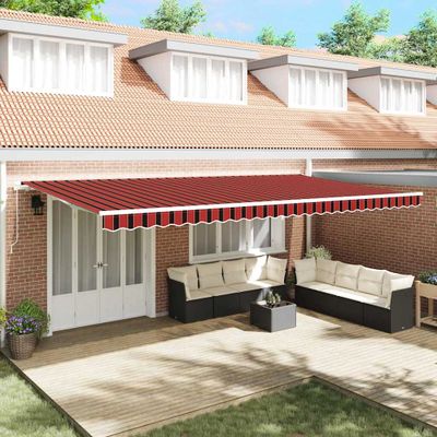 vidaXL Sklopná markíza Oranžová a hnedá 600 × 300 cm