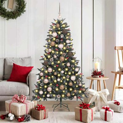 vidaXL Umelý vianočný stromček Zelená 150 cm PVC, plast a oceľ