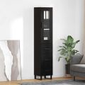 vidaXL Highboard Čierny dub 34,5 x 34 x 180 cm Kompozitné drevo