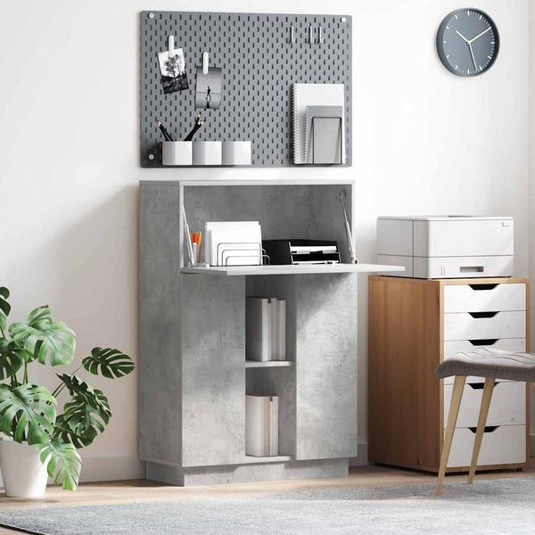 vidaXL Stôl Betónová šedá 71.5 x 31.5 x 106.5 cm Kompozitné drevo