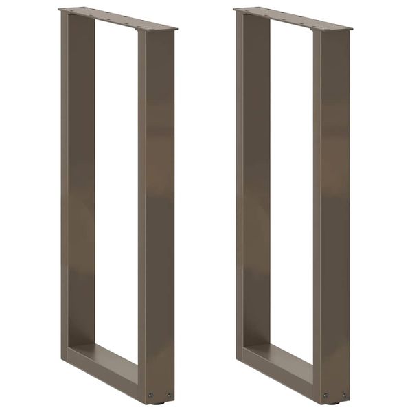 vidaXL Nohy barového stola v tvare U, 2 ks, prírodná oceľ, 40 x (90-91) cm, oceľ