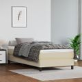 vidaXL Matrac s taštičkovými pružinami stredná tvrdosť krémový 90x200x20 cm umelá koža