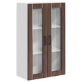 vidaXL Nástenný sklenený kabinet LUCCA Hnedý dub 60 x 31 x 100 cm