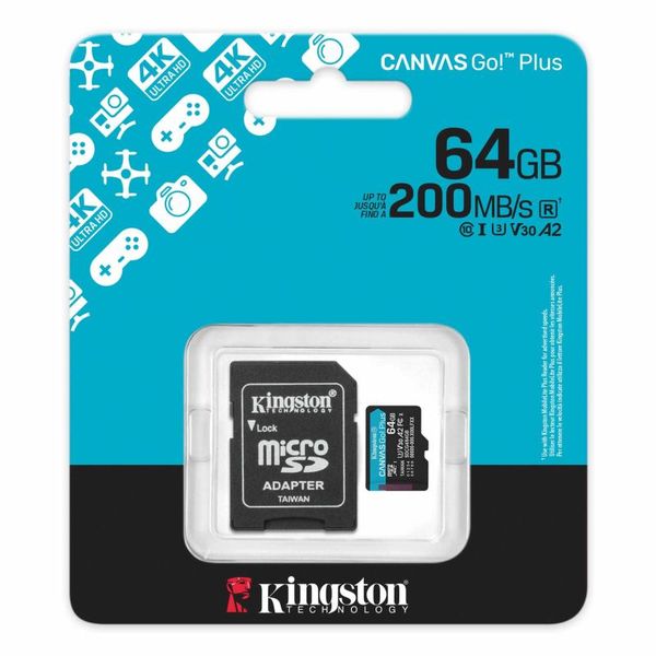 KINGSTON Micro SDXC CANVAS GO! Plus Gen4 64GB+A