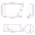 vidaXL Nohy konferenčného stolíka v tvare U, 2 ks, čierne, 40 x (30-31) cm, oceľové