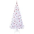 vidaXL Umelý vianočný stromček s 300 LED-i Biela 240 cm PVC a oceľ