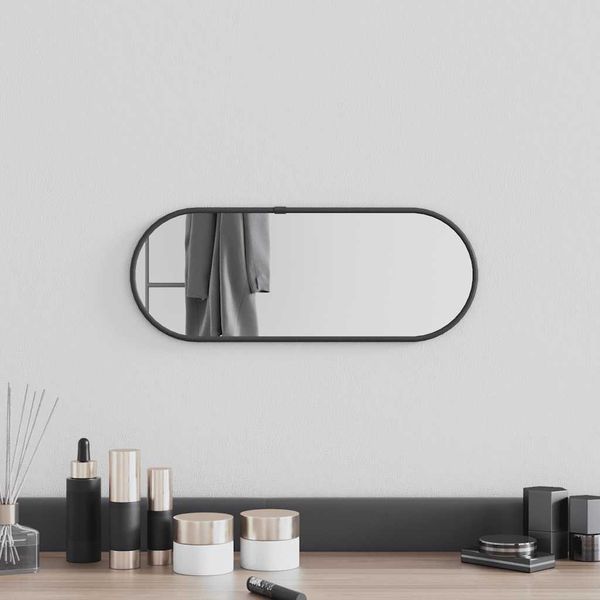 vidaXL Nástenné zrkadlo čierne 40x15 cm okrúhle