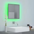 vidaXL Kúpeľňové zrkadlo s LED, lesklé sivé 40x8,5x37cm, akryl