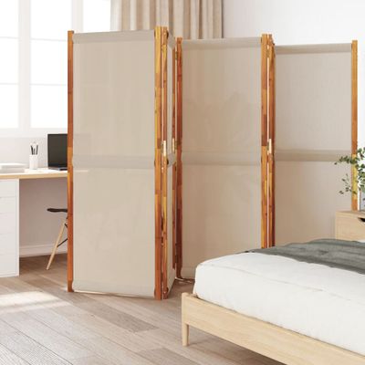 vidaXL 5-panelový paraván sivohnedý 350x180 cm