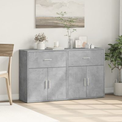 vidaXL Komody 2 ks betónovosivé 60x31x70 cm kompozitné drevo