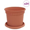 vidaXL Kvetináče 24 ks Tehlovo červená Plast