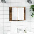 vidaXL LED zrkadlová skrinka dymový dub 60x12x45 cm spracované drevo