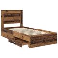 vidaXL Rám postele Staré drevo 100 x 200 cm Kompozitné drevo