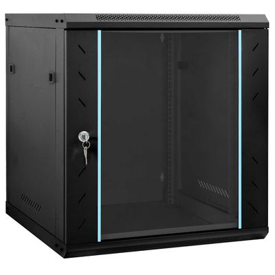 vidaXL Sieťový kabinet s úložiskom Čierna 60 x 45 x 65 cm Oceľ